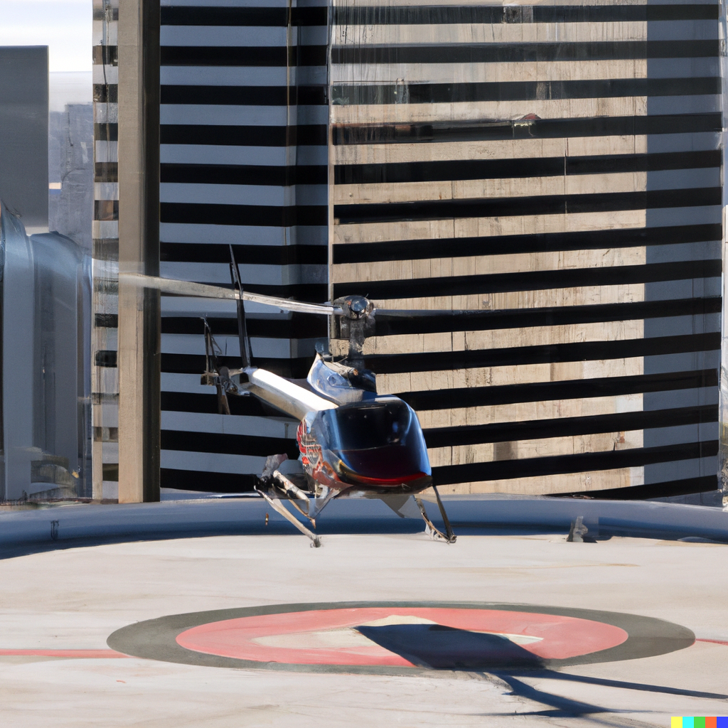 DALL·E 2023-05-25 14.29.55 - bell 206 landing on helipad on top of building