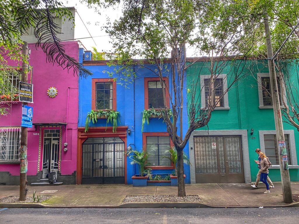 View of Condesa neighborhood with colorful buildings